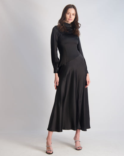 Black Silk Bias Dress