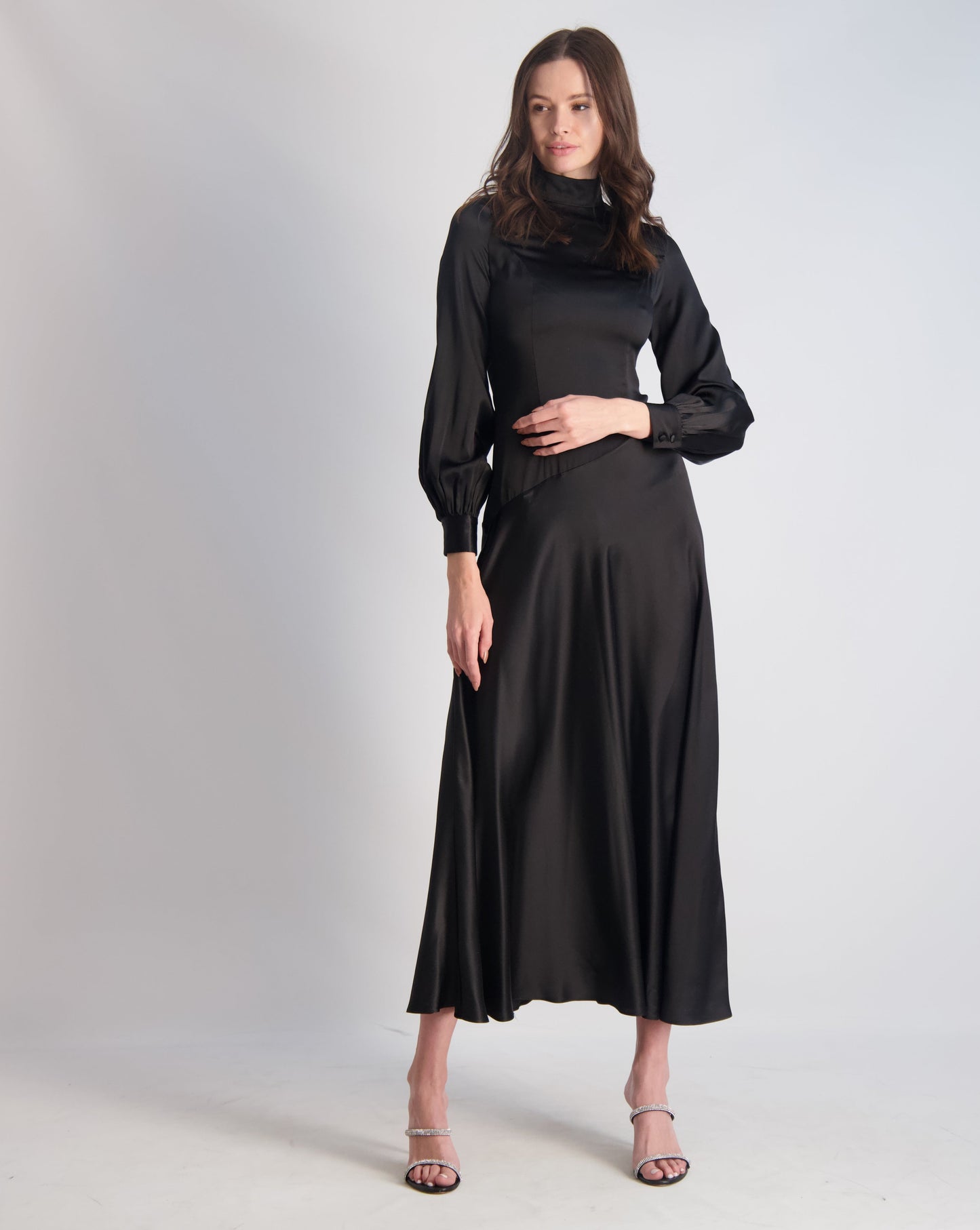 Black Silk Bias Dress