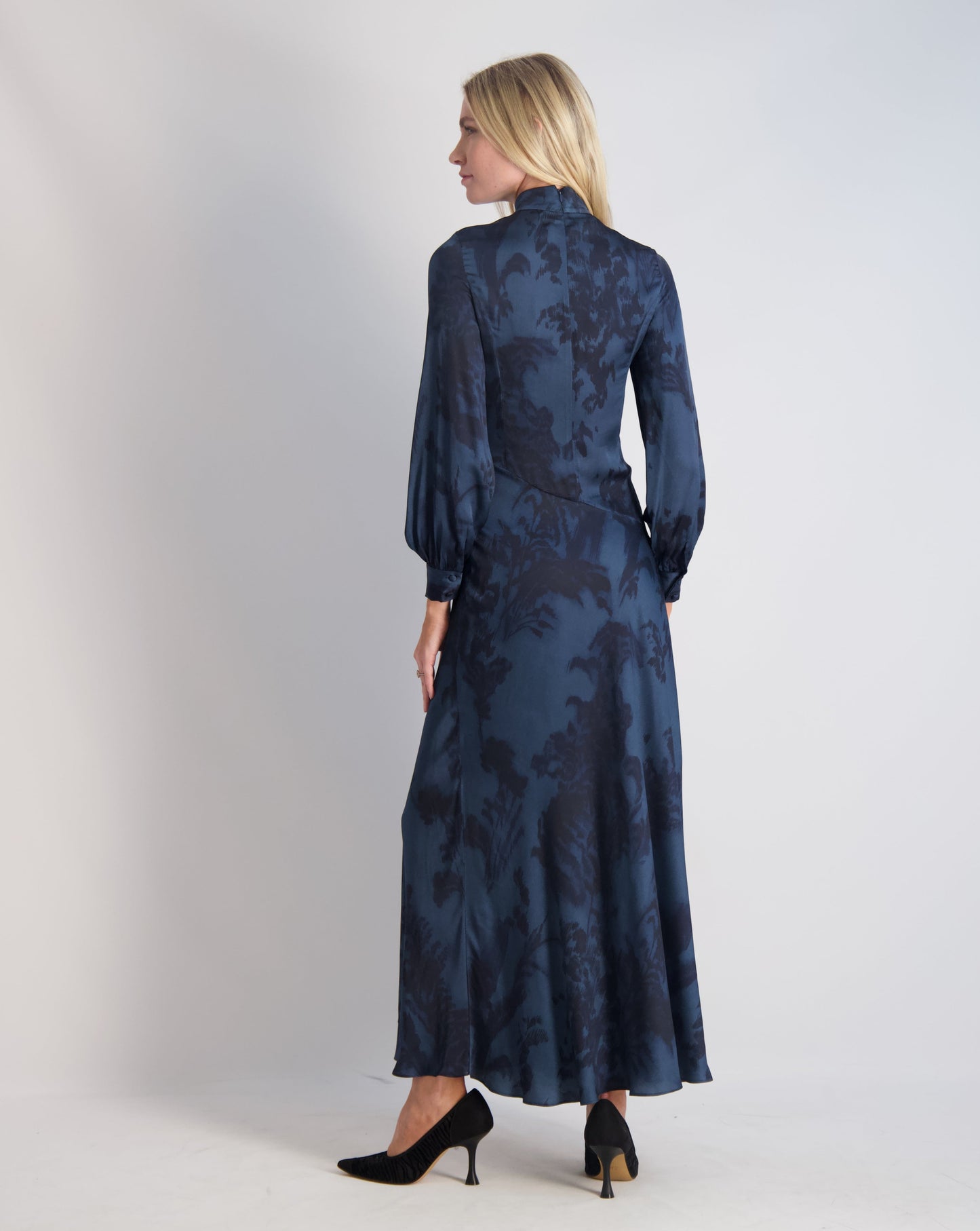 Two Toned Blue Viscose Bias Dress